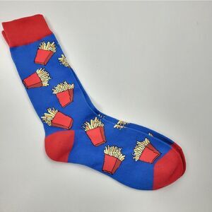 NWOT - Red And Blue "Fries" Socks - One Size Fits All, Unisex